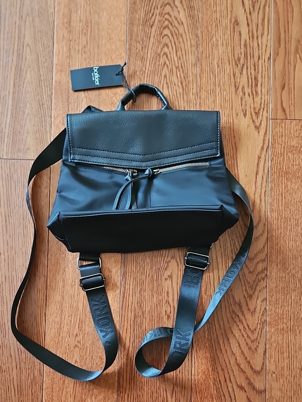 Botkier Black Mini Backpack with Zip Front